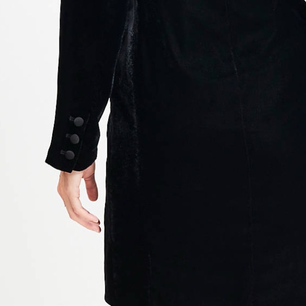 Sold ❌ Ann Taylor Velvet Blazer Mini Pocket Dress Black Size 10 New - Picture 4 of 8